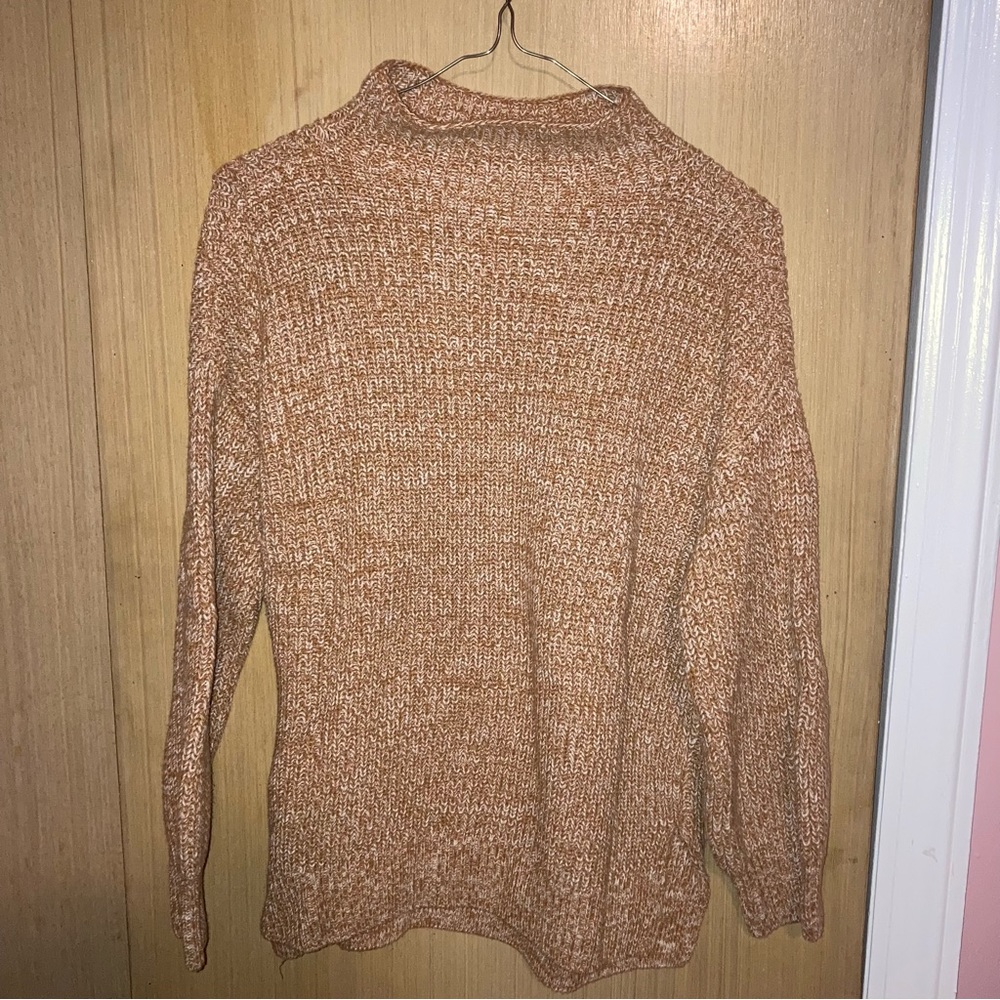 cupcakes and cashmere Marl Tan Mock Neck Sweater